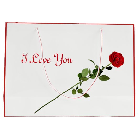 Red Rose ik hou van je design Groot Cadeauzakje (Achterkant)