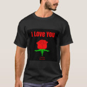Red Rose Ik hou van je Mannen Shirt (Voorkant)