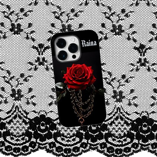 Red Rose in ketens Gothic Case-Mate iPhone Case