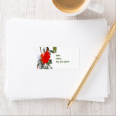 Red Rose in sneeuw Etiket (Insitu)