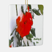 Red Rose in sneeuw Keramisch Ornament (Rechts)