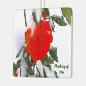 Red Rose in sneeuw Keramisch Ornament (Links)