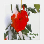 Red Rose in sneeuw Keramisch Ornament (Achterkant)