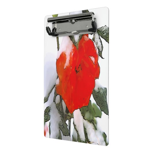 Red Rose in sneeuw Mini Klembord (Angled2)