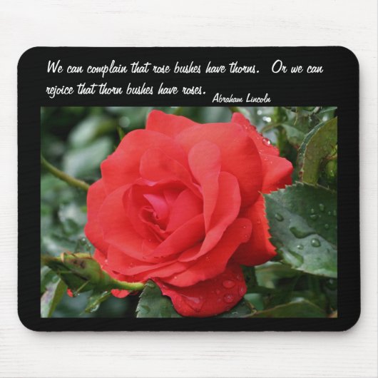 Red Rose Inspirerend Attitude Quote Muismat (Voorkant)