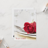 Red Rose Jubileum Dinner Party Kaart (Voorkant / Achterkant in situ)