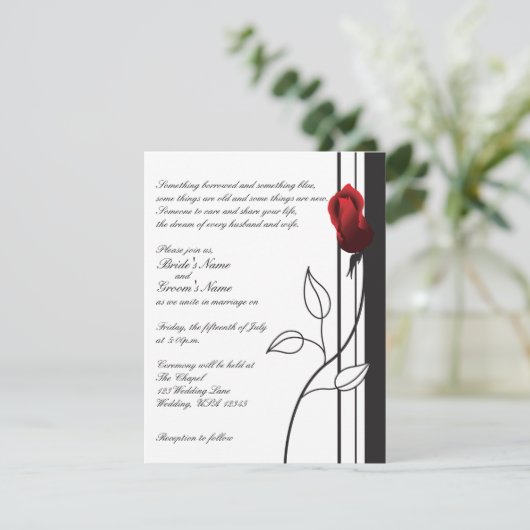 Red Rose Kaart (Staand voorkant)