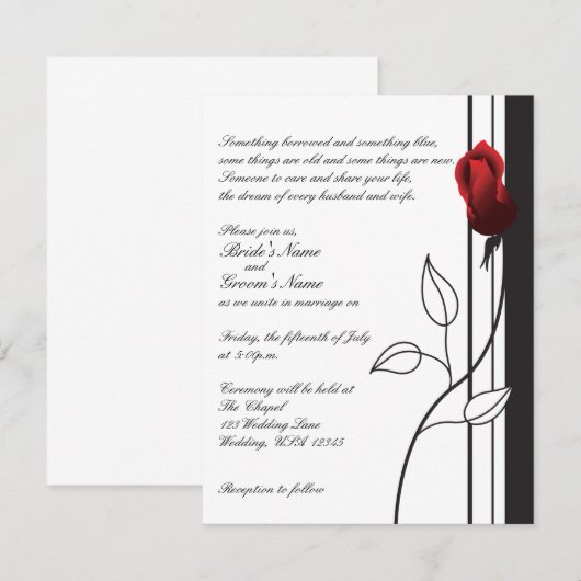 Red Rose Kaart (Voorkant / Achterkant)