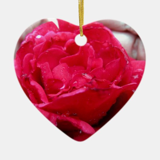 Red Rose Keramisch Ornament (Voorkant)