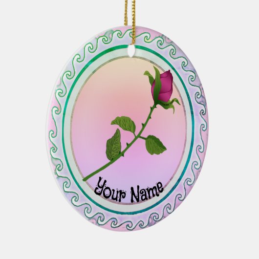 Red Rose Keramisch Ornament (Rechts)