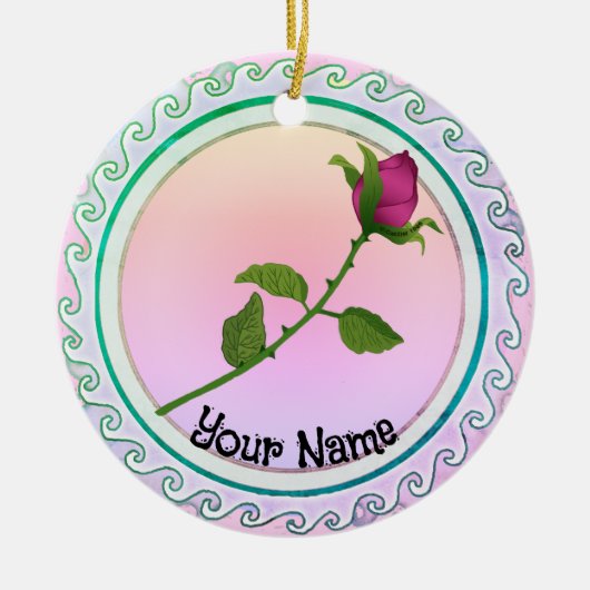 Red Rose Keramisch Ornament (Voorkant)