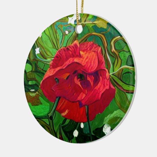 RED ROSE  KERAMISCH ORNAMENT (Links)