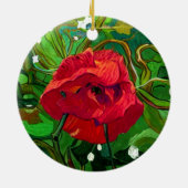 RED ROSE  KERAMISCH ORNAMENT (Achterkant)