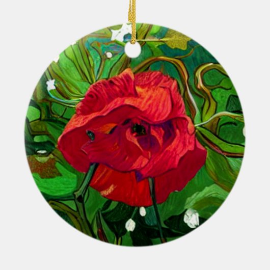 RED ROSE KERAMISCH ORNAMENT (Achterkant)