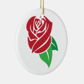 Red Rose Keramisch Ornament (Rechts)