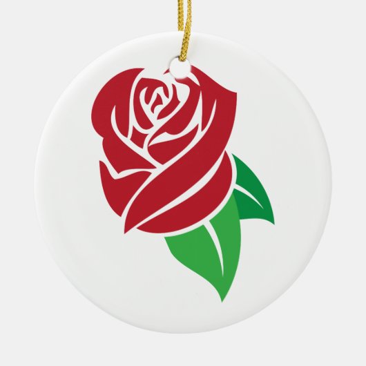 Red Rose Keramisch Ornament (Voorkant)