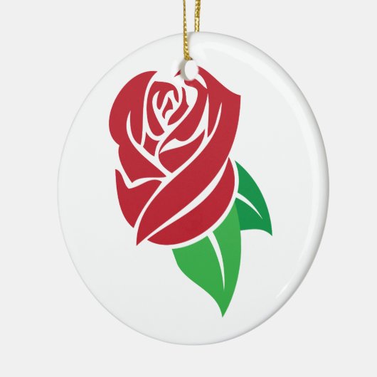 Red Rose Keramisch Ornament (Links)