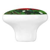 RED ROSE KERAMISCHE KNOP (Zijkant)