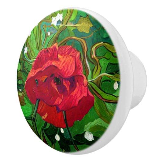 RED ROSE  KERAMISCHE KNOP (Rechts)