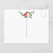 Red Rose kerstfeestdag redt datum Aankondigingskaart (Achterkant)