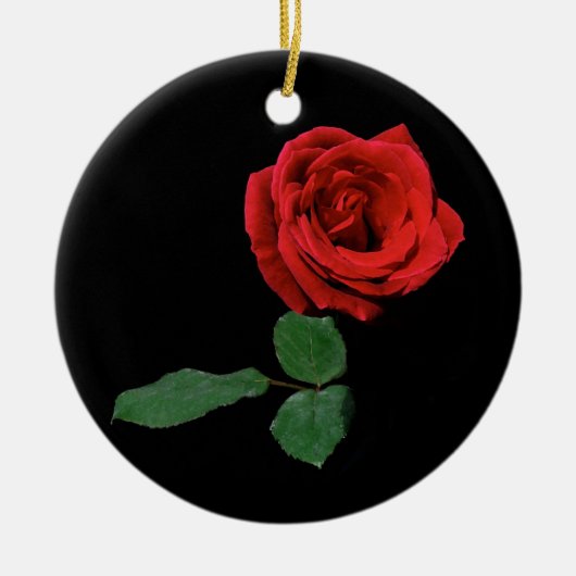 Red Rose kerstversiering Keramisch Ornament (Voorkant)