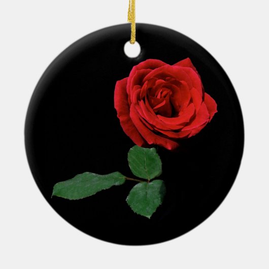 Red Rose kerstversiering Keramisch Ornament (Achterkant)