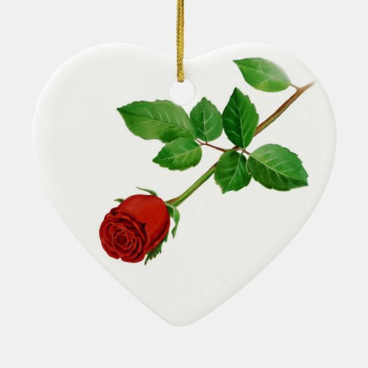 Red Rose kerstversiering Keramisch Ornament (Achterkant)