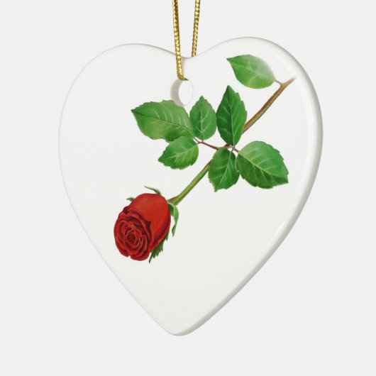 Red Rose kerstversiering Keramisch Ornament (Links)