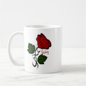 Red Rose Kiss Gepersonaliseerde w Name Koffiemok (Links)