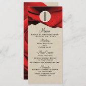 Red Rose Kraft Rustic Glam Elegant Wedding Menu (Voorkant / Achterkant)