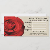 Red Rose Kraft Rustic Glam Modern Gift Certificate (Achterkant)