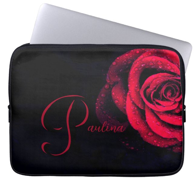 Red Rose Laptop Sleeve (Voorkant)