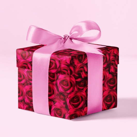 Red Rose Liefde Romantisch Elegant Chique Bloemen Cadeaupapier