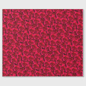 Red Rose Liefde Romantisch Elegant Chique Bloemen Cadeaupapier (Vlak)