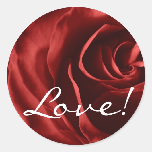 Red Rose, liefje! Ronde Sticker (Voorkant)