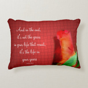 Red Rose Life Attitude Quote Inspirerend Accent Kussen