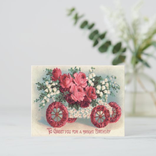 Red Rose Lily of the Valley Vergeet-Me-Not Briefkaart (Staand voorkant)