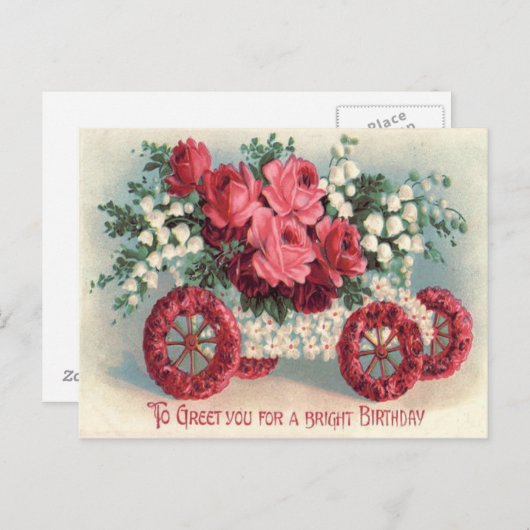 Red Rose Lily of the Valley Vergeet-Me-Not Briefkaart (Voorkant / Achterkant)