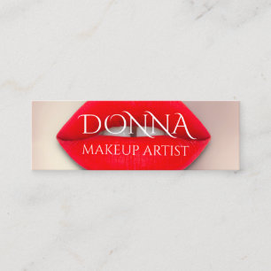 Red Rose Lips QR Code Logo Makeup Lipstick Gloss Mini Visitekaartje