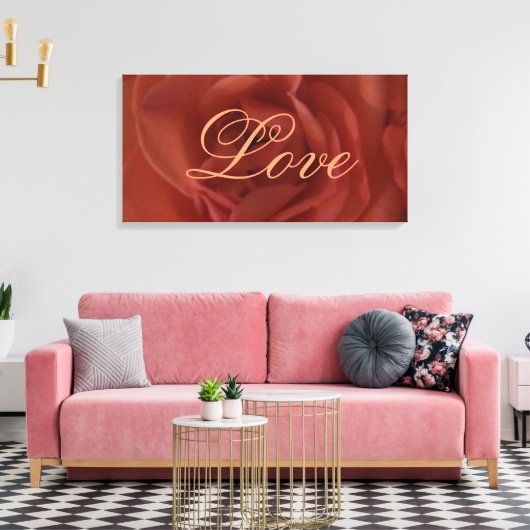 Red Rose Love Canvas (Insitu (Woonkamer))
