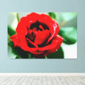 Red Rose Love Canvas Print (Insitu (Houten vloer))