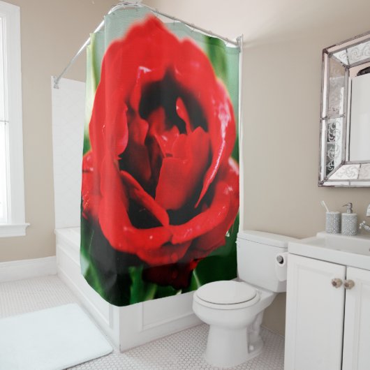 Red Rose Love Douchegordijn (In situ)