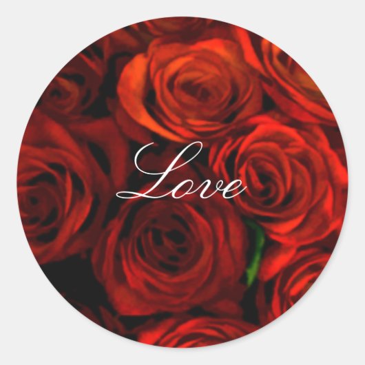 Red Rose Love Envelope Seal Stickers (Voorkant)