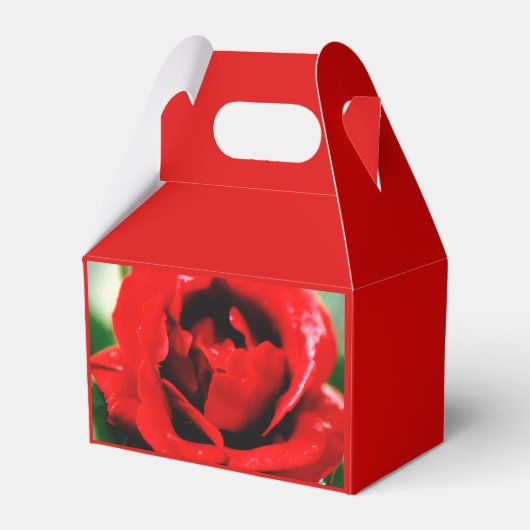 Red Rose Love Favor Box Bedankdoosjes (Voorkant Zijde)