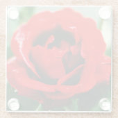 Red Rose Love Glazen Onderzetter (Achterkant)
