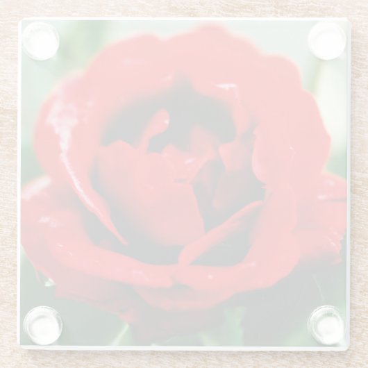 Red Rose Love Glazen Onderzetter (Achterkant)