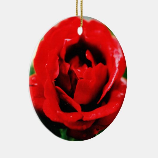 Red Rose Love Keramisch Ornament (Rechts)