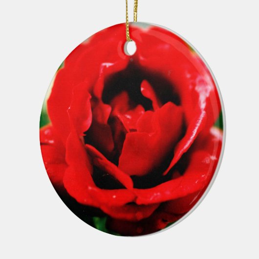 Red Rose Love Keramisch Ornament (Links)