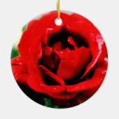 Red Rose Love Keramisch Ornament (Achterkant)