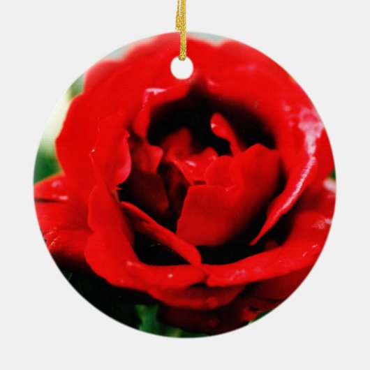 Red Rose Love Keramisch Ornament (Achterkant)